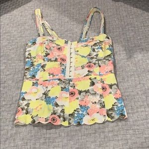 Free People floral tank size 6